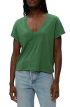 Michael Stars Harlan Cotton V-neck T-shirt In Palm