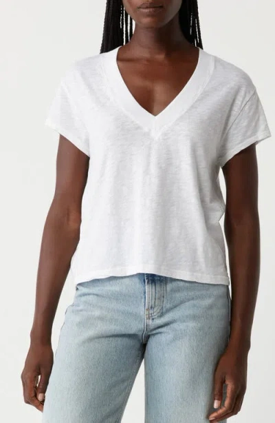 Michael Stars Harlan Cotton V-neck T-shirt In White