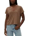 Michael Stars Harlan Cropped Tee In Cobblestone