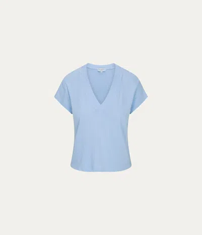 Michael Stars Harlan Cropped V-neck Tee In Black