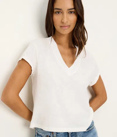 Michael Stars Harlan Cropped V-neck Tee In Fountain