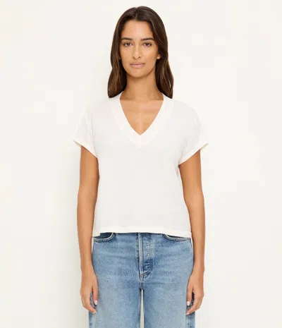 Michael Stars Harlan Cropped V-neck Tee In Gray