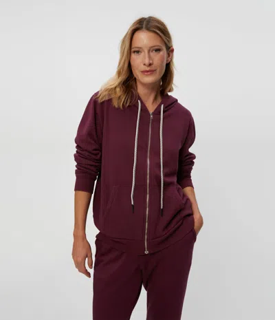 Michael Stars Harper Zip-up Hoodie In Beetroot