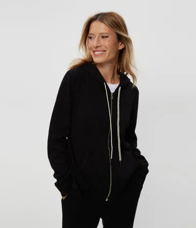 Michael Stars Harper Zip-up Hoodie In Black