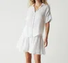 MICHAEL STARS HAVANA SMOCKED GAUZE SKIRT IN WHITE