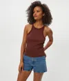 Michael Stars Hayes Ribbed Tank In Brown