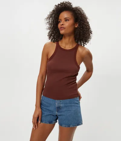 Michael Stars Hayes Ribbed Tank In Brown