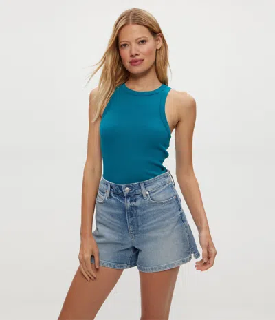Michael Stars Hayes Ribbed Tank In Blue