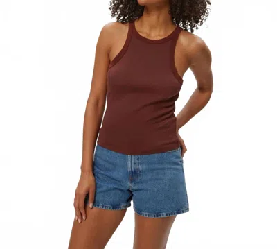 Michael Stars Hayes Tank Top In Espresso In Burgundy