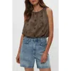 Michael Stars Hazel Eyelet Bubble Sleeveless Top