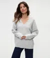 Michael Stars Hendrix V-neck Sweater In Heather Grey