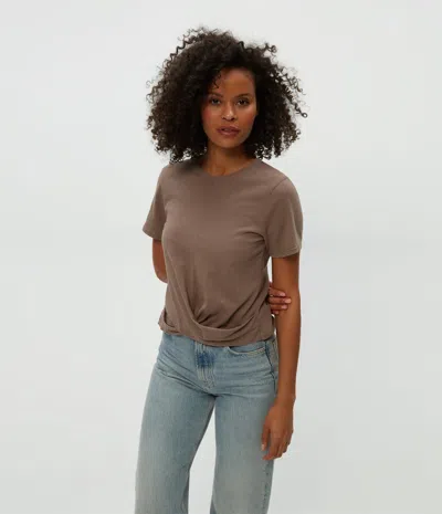 Michael Stars Hollis Criss Cross Tee In Cobblestone