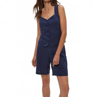 Michael Stars Honey Button-up Vest In Nocturnal In Blue