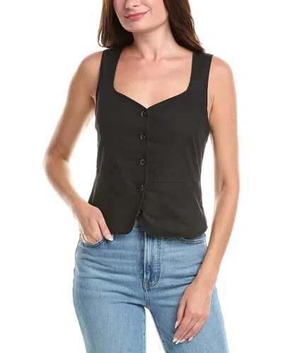 MICHAEL STARS HONEY LINEN-BLEND BUTTON VEST