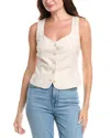 Michael Stars Honey Linen-blend Button Vest In Gray