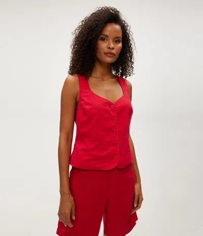 Michael Stars Honey Linen Button Up Vest