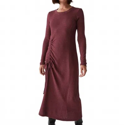 Michael Stars Ilia Ruched Tie Maxi Dress In Boysenberry In Burgundy
