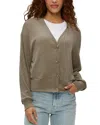 Michael Stars Isla V-neck Ribbed Cardigan In Cobblestone