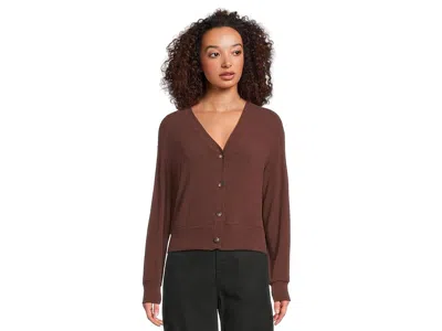 Michael Stars Ilsa V-neck Cardigan In Brown