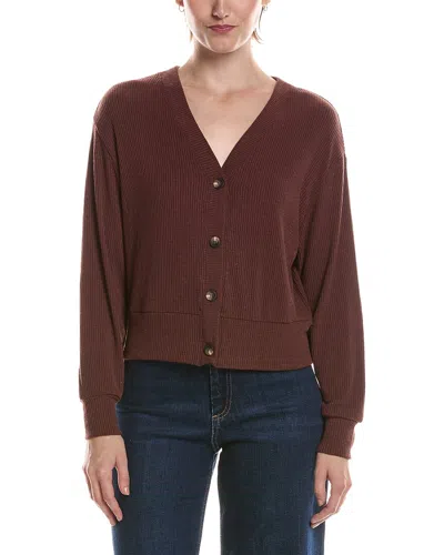 Michael Stars Ilsa V-neck Cardigan In Brown