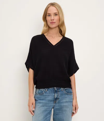 Michael Stars Imani Cropped Dolman Sleeve Top In Black