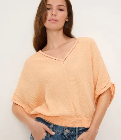 Michael Stars Imani Cropped Dolman Sleeve Top In Burgundy