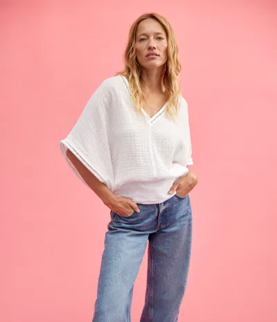 Michael Stars Imani Cropped Dolman Sleeve Top In Mulberry