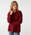 Michael Stars Imogen Crew Neck Sweater In Dark Carmine In Dark Carmine