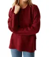 Michael Stars Imogen Crew Neck Sweater In Dark Carmine In Multi
