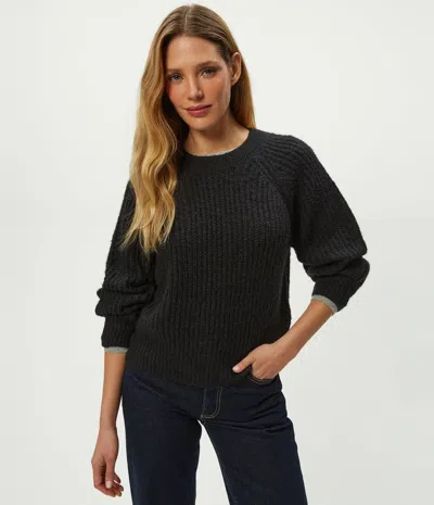 Michael Stars Indra Crewneck Wool-blend Sweater In Black