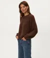 Michael Stars Indra Crewneck Sweater In Brown