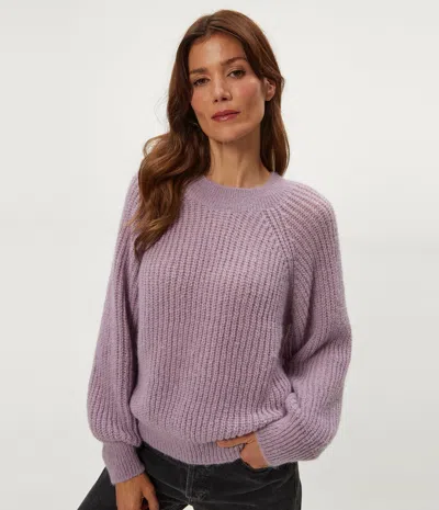 Michael Stars Indra Crewneck Sweater In Purple