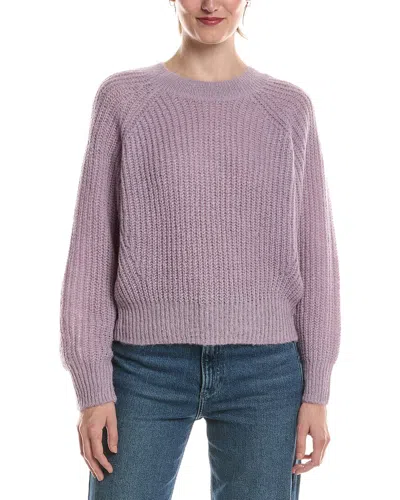 Michael Stars Indra Crewneck Wool-blend Sweater In Purple