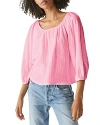 Michael Stars Ingrid Balloon Sleeve Top In Flamingo