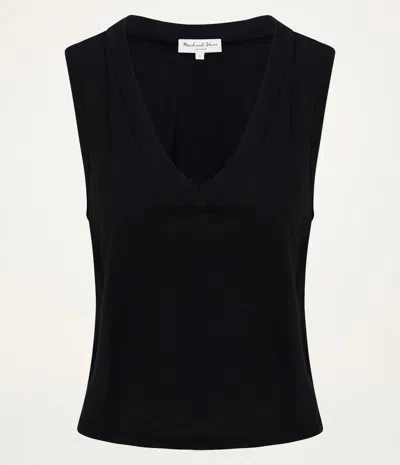 Michael Stars Ira Supima V-neck Tank In Black