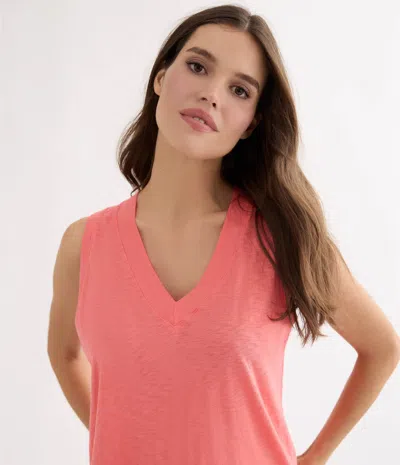 Michael Stars Ira Supima V-neck Tank In Pink