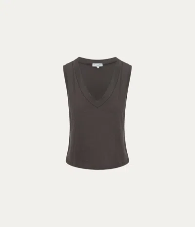 Michael Stars Ira Supima V-neck Tank In Brown