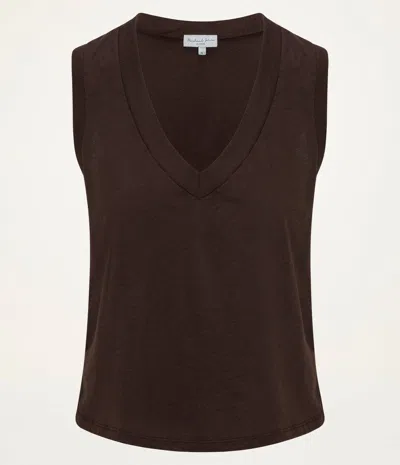 Michael Stars Ira Supima V-neck Tank In Brown