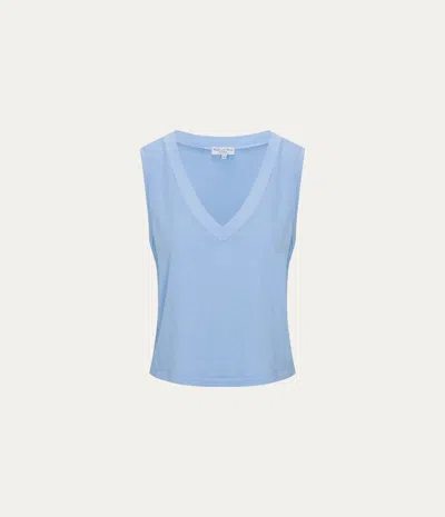 Michael Stars Ira Supima V-neck Tank In Blue