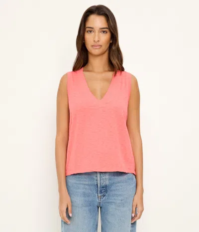 Michael Stars Ira Supima V-neck Tank In Pink