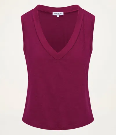 Michael Stars Ira Supima V-neck Tank In Pink