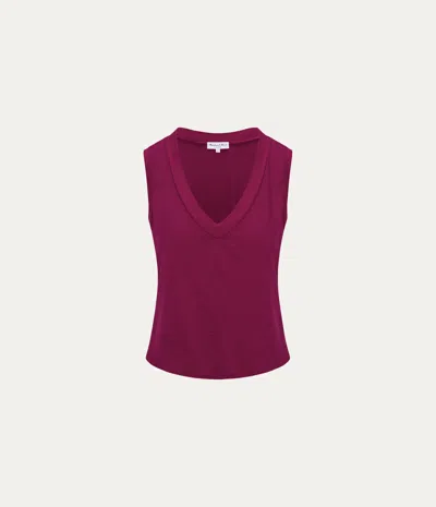 Michael Stars Ira Supima V-neck Tank In Pink