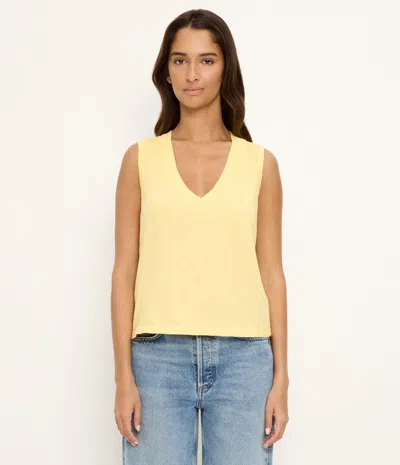 Michael Stars Ira Supima V-neck Tank In Yellow