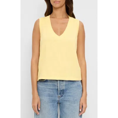 Michael Stars Ira V-neck Cotton Top In Yellow