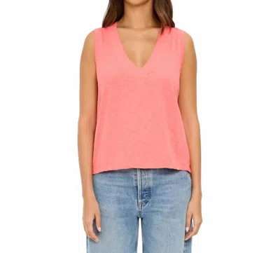 Michael Stars Ira V-neck Tank In Coral Sherbet In Pink