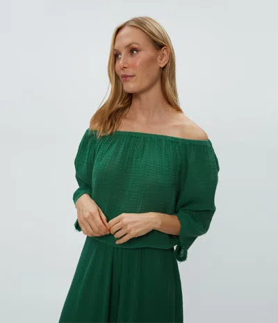 Michael Stars Isabel Convertible Gauze Top In Palm
