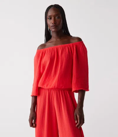 Michael Stars Isabel Convertible Gauze Top In Spritz