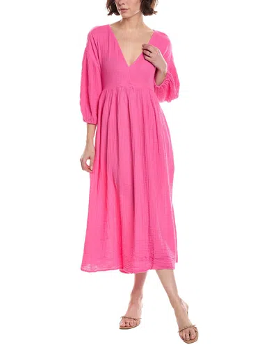 Michael Stars Isabella Empire Waist Midi Dress In Pink