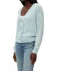 Michael Stars Isla Tahoe Rib Cardigan In Fountain In Blue