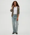 Michael Stars Isla V-neck Ribbed Cardigan In Seacrest